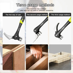 SEESE 16oz Claw Hammer with Magnetic Nail Starter,Indexing Rip Claw,Forged Steel Head,Shock-Absorbing TPR Grip,Heavy Duty Framing & DIY Tool Gift for Thanksgiving,Christmas,New Year