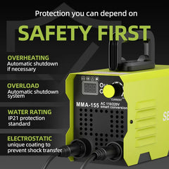 SEESE 155Amp MINI Portable Welding Machine, Stick Welder, AC 110/220V smart conversion, LED Display Digital Welder, Portable MMA Arc Welder Gift for Thanksgiving,Christmas,New Year