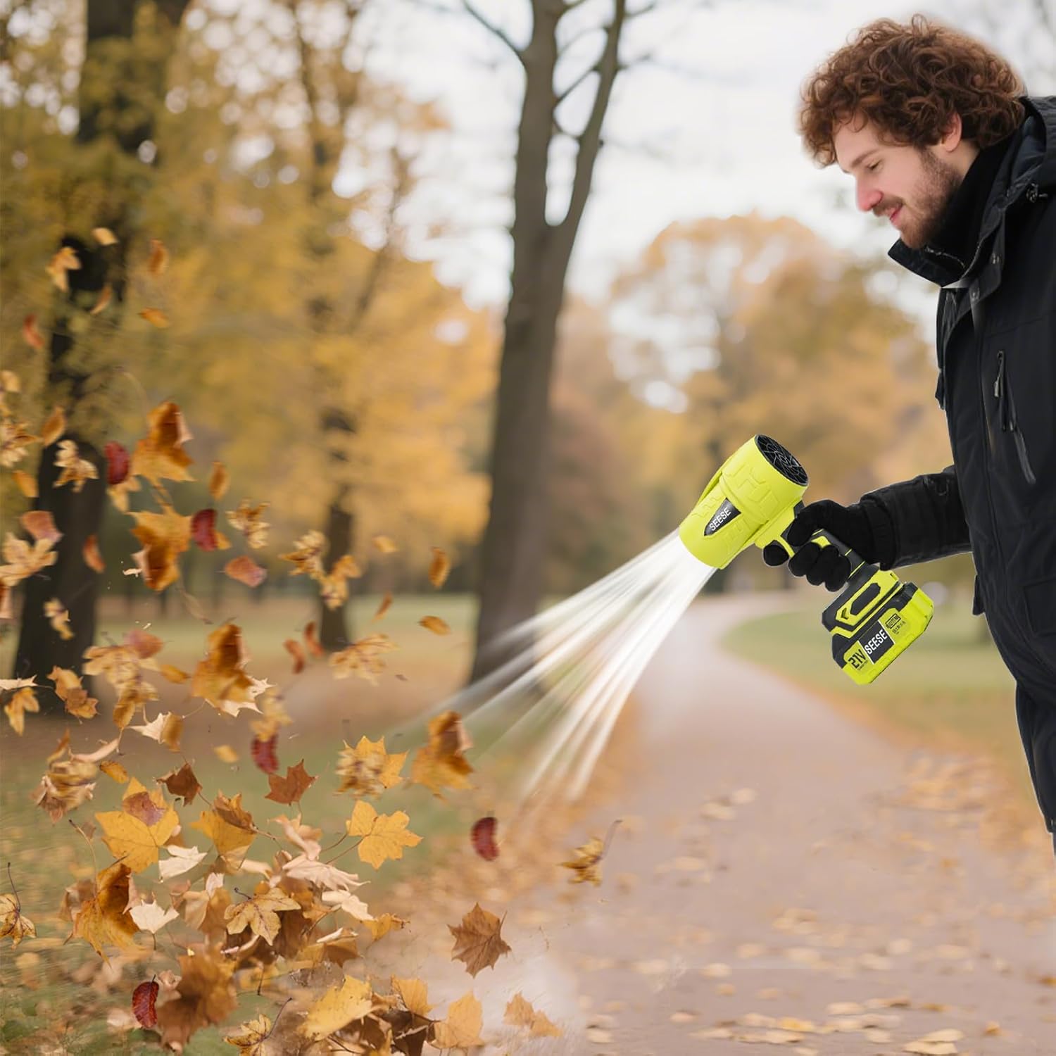 SEESE Turbo Jet Leaf Blower, Violent Fan,Car Drying After Wash,Handheld Snow Blower,Cordless Turbo Power Air Duster,Good Choice For Gifts,Home Improve,Garden Mainte，Excellent Gift for Christmas and New Year