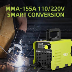 SEESE 155Amp MINI Portable Welding Machine, Stick Welder, AC 110/220V smart conversion, LED Display Digital Welder, Portable MMA Arc Welder Gift for Thanksgiving,Christmas,New Year