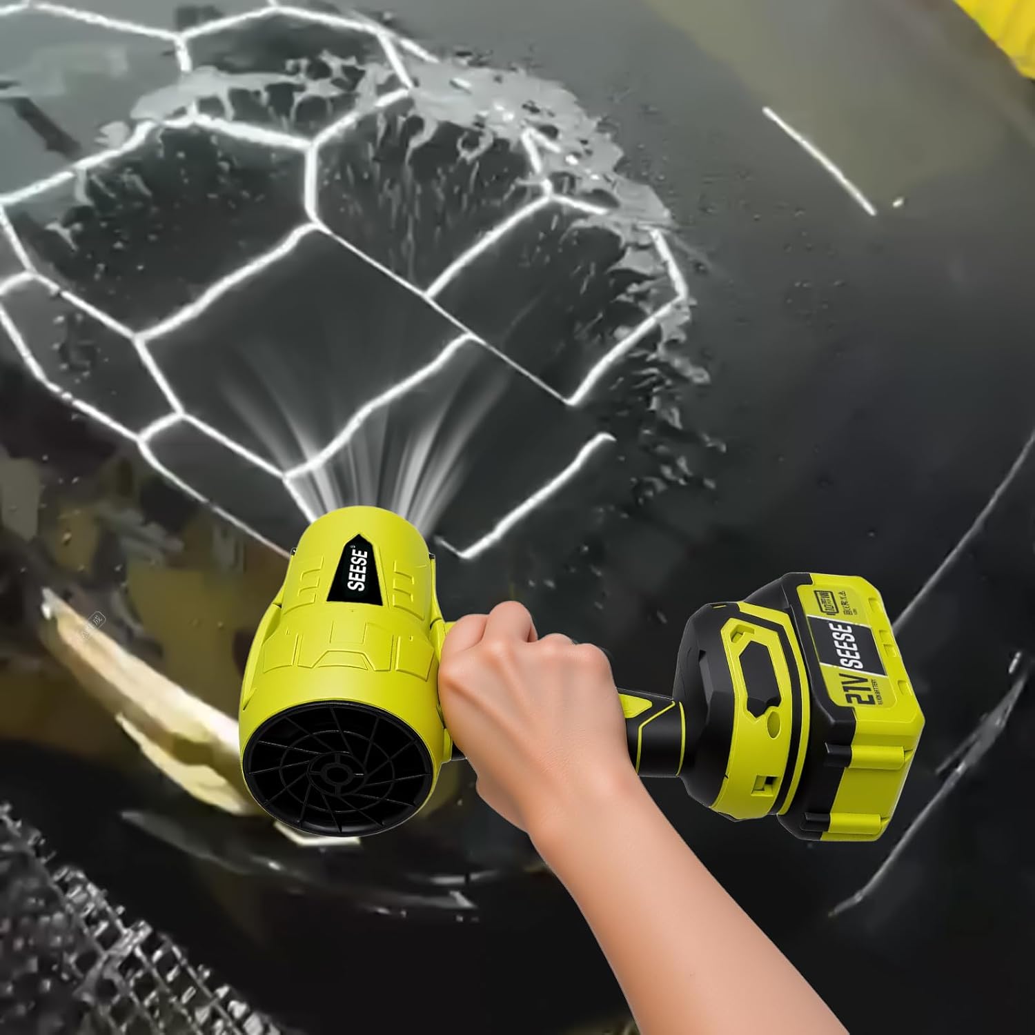 SEESE Turbo Jet Leaf Blower, Violent Fan,Car Drying After Wash,Handheld Snow Blower,Cordless Turbo Power Air Duster,Good Choice For Gifts,Home Improve,Garden Mainte，Excellent Gift for Christmas and New Year